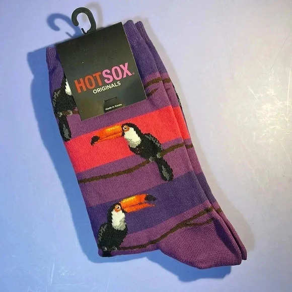 HotSox Toucan Stripe Violet Socks - Picture 1 of 7